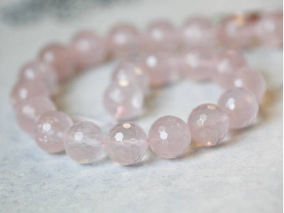 Rose Quartz 14mm Faceted Round