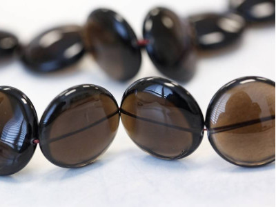 Smoky Quartz 25mm Puffy Coin