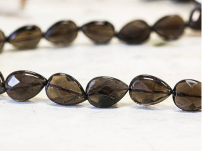 Smoky Quartz 13x18 Faceted Flat Pear