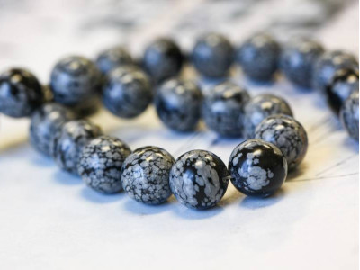 Snowflake Obsidian 12mm Round