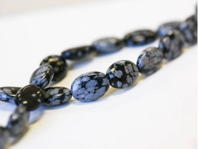 Snowflake Obsidian 10x14 Flat Oval