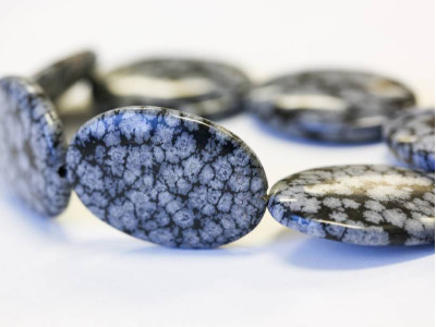 Snowflake Obsidian 25x35 Flat Oval