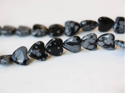 Snowflake Obsidian 12mm Heart