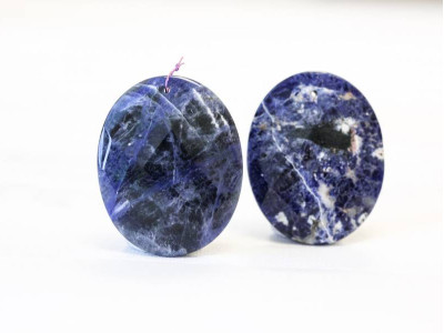 Sodalite 40x50 Faceted Flat Oval Pendant