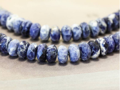 Sodalite 12mm Faceted Rondell