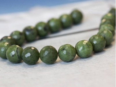 Green Jade 14mm Faceted Round