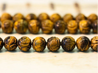 Tiger Eye 10mm Carved Round