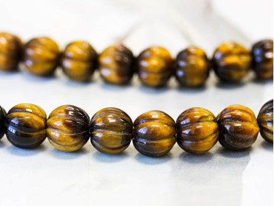 Tiger Eye 10mm Corrugated Round