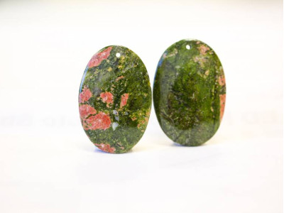 Unakite 53x35 Flat Oval Pendant