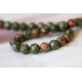 213-1143 Unakite <br>10mm Faceted Round