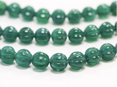 Green Onyx 10mm Corrugated Round