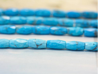 Turquoise Howlite 6x12 Faceted Tube