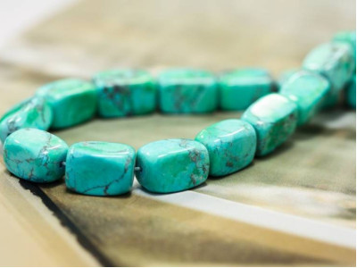 Turquoise Howlite 8x13 Rectangle Nugget