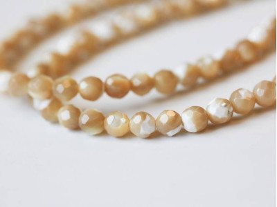 Natural Mother of Pearl 6mm Faceted Round