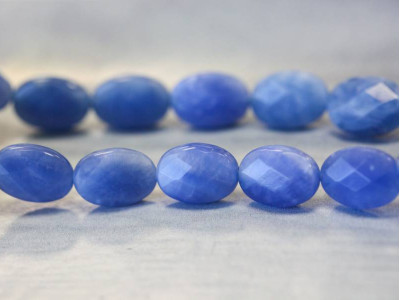 Blue Agate 10x14 Faceted Flat Oval