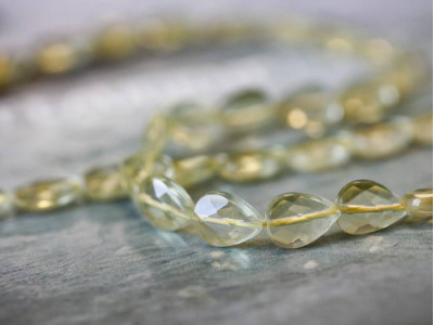 Lemon Quartz 10x14 Faceted Flat Pear