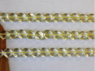 Lemon Quartz 8mm Faceted Coin