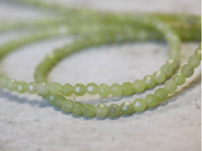 Olive Jade 4mm Faceted Round