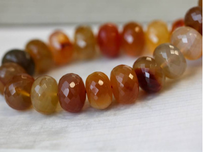 Natural Carnelian 16mm Faceted Rondell