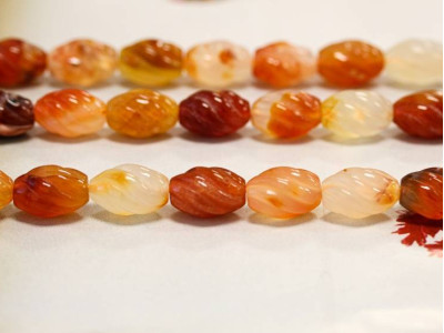 Natural Carnelian 10x15 S-Corrugated Oval