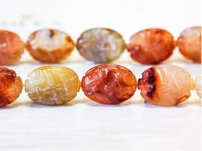 Natural Carnelian 22x30 Carved Flat Oval