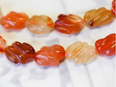 Natural Carnelian 15x20 Corrugated Flat Oval