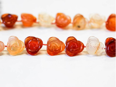 Natural Carnelian 10mm Flower