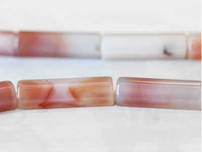 Natural Carnelian 12x40 Hexagon Tube