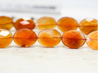 Natural Carnelian 15x20 Faceted Flat Oval