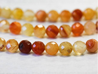 Natural Carnelian 10mm Faceted Round