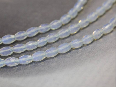 Opalite 5x7 Faceted Oval Rice