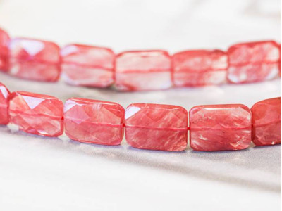 Cherry Quartz 15x20 Faceted Flat Rectangle