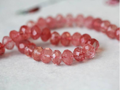 Cherry Quartz 10mm Faceted Rondell