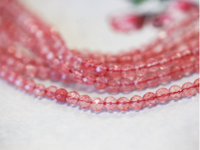 Cherry Quartz 4mm Faceted Round