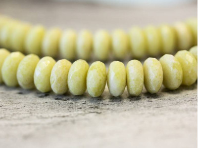 Lemon Jade 10mm Faceted Rondell