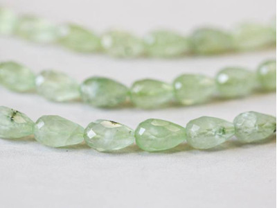 Green Tourmalinated Quartz 8x12 Faceted Teardrop