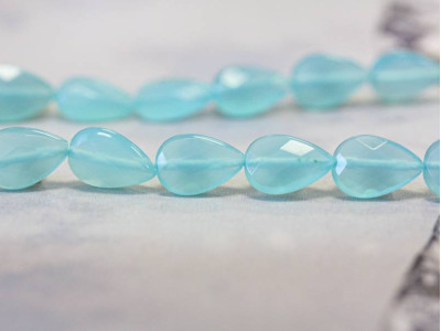 Turquoise Quartz 8x12 Faceted Flat Pear