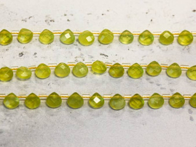 Olive Quartz 6x6 Flat Pear Briolette