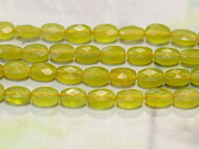 Olive Quartz 5x7 Faceted Flat Oval