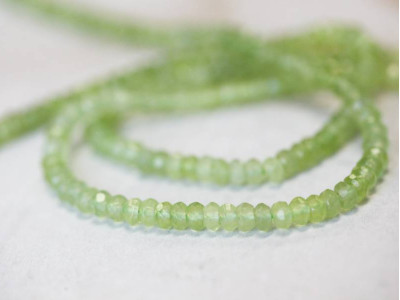 Olive Quartz 4mm Faceted Rondell