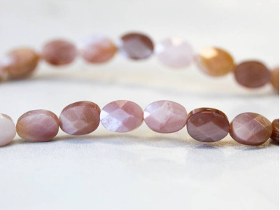 Pink Mother of Pearl 6x8 Faceted Flat Oval