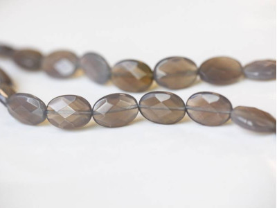 Gray Onyx 10x14 Faceted Flat Oval