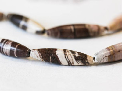 Brown Zebra Jasper 10x40 Oval Rice