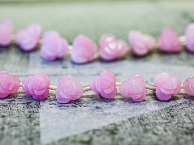 Pink Jade 10mm Flower