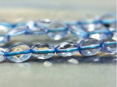 Blue Crystal 5x7 Faceted Flat Oval