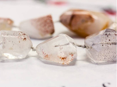 Lepidocrocite in Quartz 12-22x Faceted Nugget