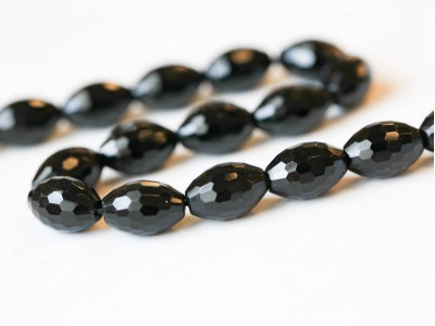 Black Obsidian 10x15 Faceted Oval Rice