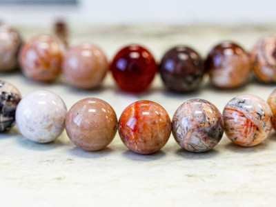 Red Flower Agate 14mm Round