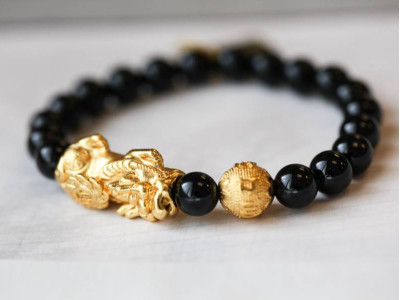 Black Onyx 8mm Round + Pichui Bracelet