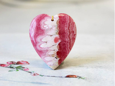 Rhodochrosite 55x46 Heart Pendant